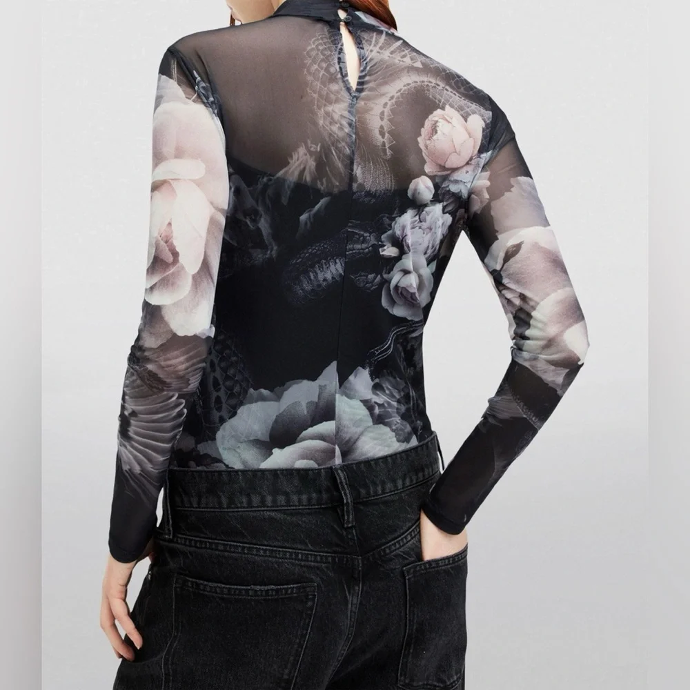 ALL SAINTS Elia Iris Micro-Mesh Bodysuit - Picture 3 of 16